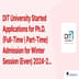 DIT University Started Applications for Ph.D. (Full-Time \ Part-Time) Admission for Winter Session (Even) 2024-25, Check Schedule